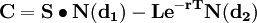 说明: \mathbf{C=S\bullet N(d_1)-Le^{-rT}N(d_2)}